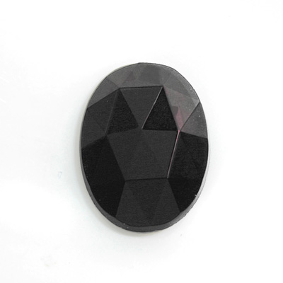 Glass Flat Back Opaque Rauten Rose - Oval 25x18MM JET