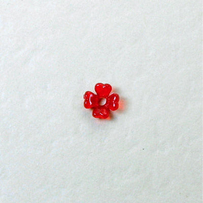 Plastic Flower with Center Hole - 06MM GARNET