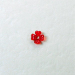 Plastic Flower with Center Hole - 06MM GARNET