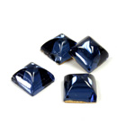 Glass High Dome Foiled Cabochon - Square 08x8MM MONTANA