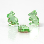 Glass Flat Back Foiled Mirror - Rabbit 10MM PERIDOT