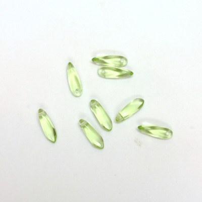 Czech Pressed Glass Pendant - Spear 11x3MM PERIDOT