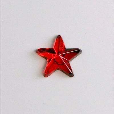 Preciosa Glass Flat Back Foiled Rauten Rose - Star 10MM RUBY