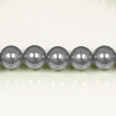 Czech Glass Pearl Bead - Round 06MM DARK GREY 70445