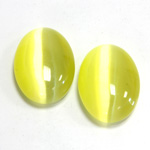 Fiber-Optic Cabochon - Oval 25x18MM CAT'S EYE YELLOW