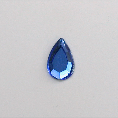 Glass Flat Back Rose Cut Fancy Foiled Stone  - Pear 13x8MM SAPPHIRE