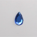 Glass Flat Back Rose Cut Fancy Foiled Stone  - Pear 13x8MM SAPPHIRE