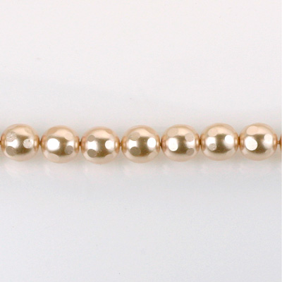 Czech Glass Pearl Bead - Round Faceted Golf 6MM DARK ROSE 70425