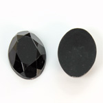 Plastic Flat Back Rose Cut Rhinestone - Oval 25x18MM JET