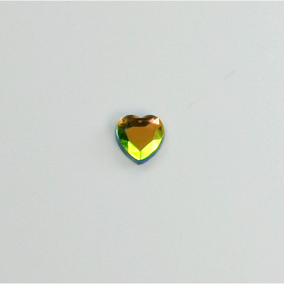 Glass Flat Back Rose Cut Fancy Foiled Stone  - Heart 06MM VITRAIL MEDIUM