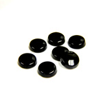 Gemstone Flat Back Single Bevel Buff Top Stone - Round 07MM BLACK ONYX