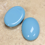 Glass Medium Dome Opaque Cabochon - Oval 25x18MM LT BLUE TURQUOISE