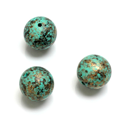 Plastic Bead - Smooth Round 14MM SPANISH PATINA