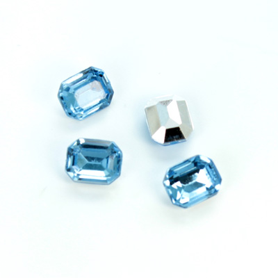 Plastic Point Back Foiled Stone - Cushion Octagon 10x8MM LT SAPPHIRE
