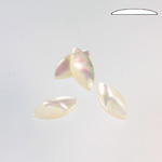 Shell Flat Back Cabochon - Navette 15x7MM WHITE MOP