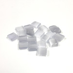 Fiber-Optic Flat Back Buff Top Straight Side Stone - Square 06x6MM CAT'S EYE LT GREY