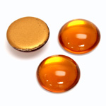 Glass Medium Dome Foiled Cabochon - Round 18MM TOPAZ