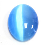 Fiber-Optic Cabochon - Oval 40x30MM CAT'S EYE AQUA