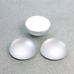 Plastic Flat Back Foiled Cabochon - Round 20MM MATTE CRYSTAL