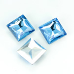 Plastic Point Back Foiled Stone - Square 14x14MM LT SAPPHIRE