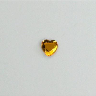 Glass Flat Back Rose Cut Fancy Foiled Stone  - Heart 06MM TOPAZ