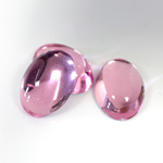 Plastic Flat Back Foiled Cabochon - Oval 18x13MM ROSE