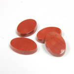 Gemstone Flat Back Single Bevel Buff Top Stone - Oval 14x10MM RED JASPER