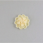 Plastic Carved Flower - Cluster 15MM IVORY