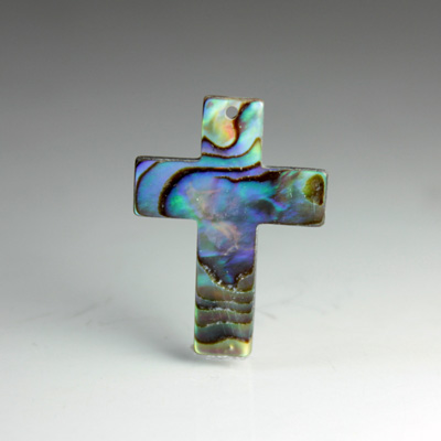 Shell Pendant - Smooth Flat Cross 25x18MM ABALONE