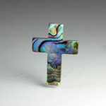 Shell Pendant - Smooth Flat Cross 25x18MM ABALONE
