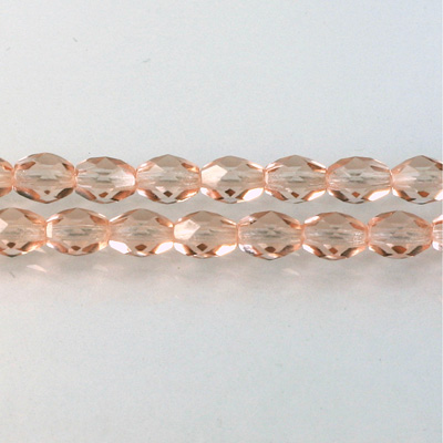 Czech Glass Fire Polish Bead - Oval 07x5MM ROSALINE