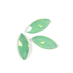 Cut Crystal Point Back Fancy Stone Foiled - Navette-Marquis 15x7MM OPAL GREEN