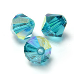 Preciosa Crystal Bead - Bicone 04MM 2X COATED BLUE ZIRCON AB