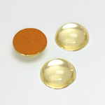 Glass Medium Dome Foiled Cabochon - Round 15MM JONQUIL