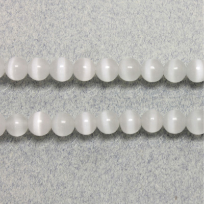 Fiber-Optic Synthetic Bead - Cat's Eye Smooth Round 05MM CAT'S EYE WHITE
