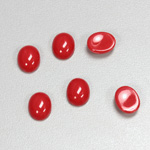 Plastic Flat Back Opaque Cabochon - Oval 10x8MM RED