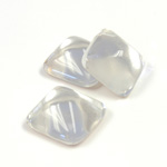 Glass High Dome Foiled Cabochon - Square 12x12MM CRYSTAL
