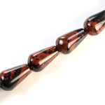 Gemstone Bead - Pear Smooth 18x11MM RED OBSIDIAN