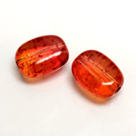 Plastic Bead - Two Tone Speckle Color Flat Keg 19x14MM ORANGE YELLOW