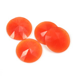 Fiber-Optic Flat Back Cabochon - Rauten Rose Round 15MM CAT'S EYE ORANGE