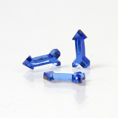 German Glass Flat Back Foiled Mirror - Arrow 10x4 SAPPHIRE