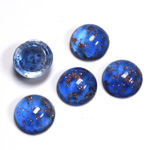 Glass Medium Dome Lampwork Cabochon - Round 11MM GOLD FLECK SAPPHIRE (05054)