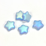 Czech Pressed Glass Bead - Star 12MM MATTE LT SAPPHIRE AB