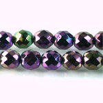 Czech Glass Fire Polish Bead - Round 10MM Full Coated IRIS PURPLE