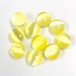 Fiber-Optic Cabochon - Round 08MM CAT'S EYE YELLOW