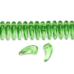 Czech Pressed Glass Bead -Tiger Tooth 06x16MM PERIDOT