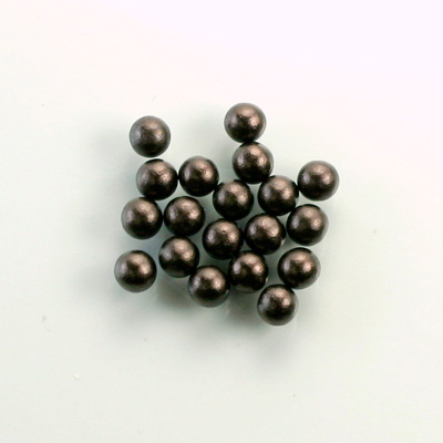 Czech Glass Pearl No-Hole Ball - 4MM DARK BROWN 70419