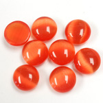 Fiber-Optic Cabochon - Round 10MM CAT'S EYE ORANGE