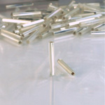 Preciosa Czech Glass Bugle Bead with Square Hole - 15MM CRYSTAL SL 78102