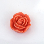 Plastic Carved No-Hole Flower 20MM MATTE ORANGE